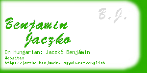 benjamin jaczko business card